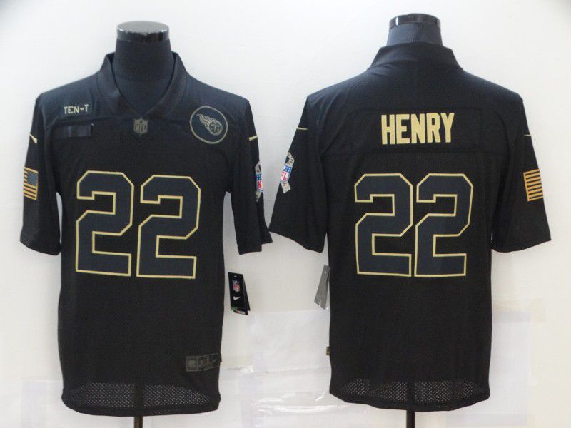 Men Tennessee Titans #22 Henry Black gold lettering 2020 Nike NFL Jersey->minnesota vikings->NFL Jersey